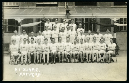 Stamp of Olympics » 1920 Antwerp 1920 Antwerp group of 5 postcards incl. photo postcard of the British Olympic team