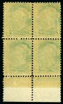 Stamp of Canada 1889-97 2c Green in mint lower marginal part imprint block of four showing "NKNOTE CO. OTTAWA"