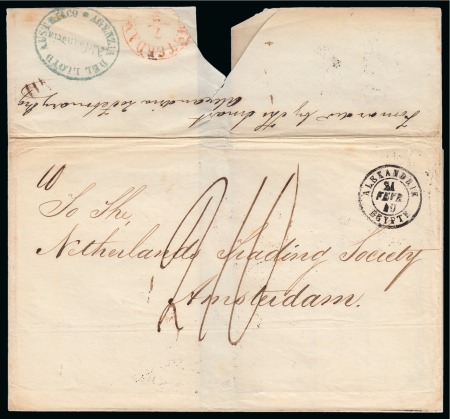 Stamp of Egypt » Austrian Post Offices » Alexandria 1849 (9.1) Stampless folded entire probably from Cairo,
