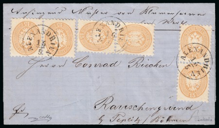 Stamp of Egypt » Austrian Post Offices » Alexandria 1865 (16.5) Cover from Alexandria to Teplitz, Austria,