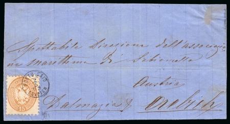 Stamp of Egypt » Austrian Post Offices » Port Said 1869 (2.5) Practically complete cover front bearing