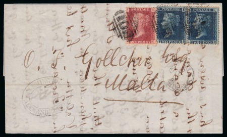 Stamp of Egypt » British Post Offices » Alexandria 1868 (26.9) Letter from Alexandria to Malta, franked