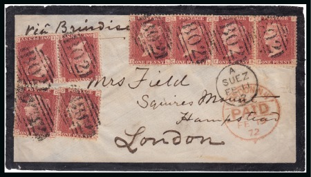 Stamp of Egypt » British Post Offices » Suez 1872 (11.2) Mourning envelope from Suez to London with