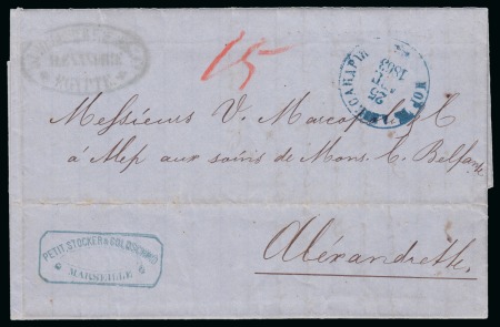 Stamp of Egypt » Russian Post Offices » Alexandria 1863 Entire letter showing oval “Dumreigger Freres