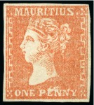 Stamp of Mauritius » 1859 Dardenne Issue (SG 41-44) 1859 Dardenne 1d. vermilion with fine margins to good margins