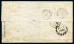 Stamp of Mauritius » 1859 Dardenne Issue (SG 41-44) 1859 Dardenne 1d. vermilion with good to huge margins, tied by barred oval cancel to wrapper from Port Louis to France