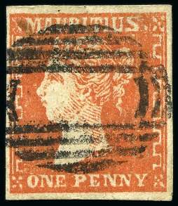 Stamp of Mauritius » 1859 Dardenne Issue (SG 41-44) 1859 Dardenne 1d. vermilion used, fine to good margins
