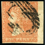 Stamp of Mauritius » 1859 Dardenne Issue (SG 41-44) 1859 Dardenne 1d. group of 6 in different shades from pale vermilion to deep red, various faults