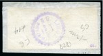 Stamp of Mauritius » 1859 Dardenne Issue (SG 41-44) 1859 Dardenne 2d. pale blue, positions 51-52, used pair on piece