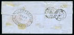 Stamp of Mauritius » 1859 Dardenne Issue (SG 41-44) 1859 Dardenne 2d. blue, position 36, fine to large margins, tied by two target cancels to 1861 (Sep 14) to wrapper to France