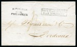 Stamp of Mauritius » Pre-Stamp & Stampless Postal History 1829 (Mar 12) Wrapper from Port Louis to France with "MAURITIUS / POST OFFICE" hs