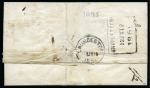 Stamp of Mauritius » Pre-Stamp & Stampless Postal History 1851 (Apr 30) Entire from Port Louis to VAN DIEMEN'S LAND (Tasmania) with "PAID" circle hs