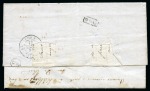 Stamp of Mauritius » Pre-Stamp & Stampless Postal History 1840 (Oct 26) Entire from Port Louis "via Bourbon" (Réunion) to France, with Mauritius double circle despatch cds