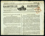 Stamp of Mauritius » Pre-Stamp & Stampless Postal History 1828-43, Group of gazettes all with "MAURITIUS & DEPENDENCIES" cachets with crowned "G III R" inside and red diamond "INTERNAL REVENUE / MAURITIUS" with GR cypher inside