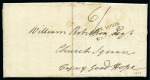 Stamp of Mauritius » Pre-Stamp & Stampless Postal History 1819 (Feb 29) Entire from Mauritius to the Cape of Good Hope with "PORT LOUIS / UNPAID" hs