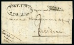 Stamp of Mauritius » Pre-Stamp & Stampless Postal History 1817 (Mar 20) Wrapper from Port Louis to France with fine strike of the oval "PORT LOUIS / POST PAID" hs