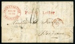 Stamp of Mauritius » Pre-Stamp & Stampless Postal History 1850 (Nov 19) Wrapper from Mauritius to France with red "Foreign Letter" hs 