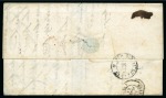 Stamp of Mauritius » Pre-Stamp & Stampless Postal History 1850 (Nov 19) Wrapper from Mauritius to France with red "Foreign Letter" hs 