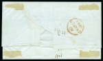 Stamp of Mauritius » Pre-Stamp & Stampless Postal History 1851 (Feb 11) Wrapper sent internally to Port Louis for shipping to England, struck with "Ship Letter" hs