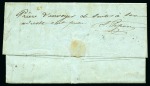 Stamp of Mauritius » Pre-Stamp & Stampless Postal History 1851 (Sep 27) Entire sent locally from Souillac to Port Louis with framed "INLAND." hs IN RED