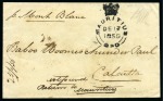 Stamp of Mauritius » Pre-Stamp & Stampless Postal History 1857 (Dec 17) Envelope sent from Mauritius to India with ms notation on arrival "Not found / Return to Mauritius" plus returned letter cover