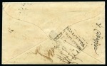Stamp of Mauritius » Pre-Stamp & Stampless Postal History 1857 (Dec 17) Envelope sent from Mauritius to India with ms notation on arrival "Not found / Return to Mauritius" plus returned letter cover