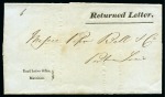 Stamp of Mauritius » Pre-Stamp & Stampless Postal History 1857 (Dec 17) Envelope sent from Mauritius to India with ms notation on arrival "Not found / Return to Mauritius" plus returned letter cover