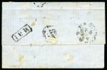 Stamp of Mauritius » Incoming Mail NEW SOUTH WALES: 1856 (Dec 31) Wrapper from Sydney to REUNION with 1852 3d dull yellow green
