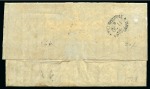 Stamp of Mauritius » Incoming Mail VICTORIA: 1856 (Oct 11) Entire from Melbourne to MAURITIUS with 1854-55 6d dull orange