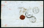 Stamp of Mauritius » Later Issues FIRST DAY COVER 1860 (Apr 7) Entire from Port Louis to France with 1860 2d. blue wing marginal pair