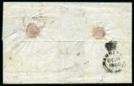 Stamp of Mauritius » Incoming Mail GREAT BRITAIN: 1860 (Nov 1) Wrapper from London to Mauritius with three 1858-76 2d blue pl8 tied by London "88" duplexes