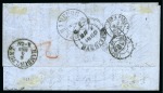 Stamp of Mauritius » 1859 Dardenne Issue (SG 41-44) 1859 Dardenne 2d pale blue, position 40, fine to huge margins, tied by barred oval cancel to 1860 printed matter lettersheet from Port Louis to DENMARK