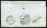 Stamp of Mauritius » 1859 Dardenne Issue (SG 41-44) 1859 Dardenne 2d. blue in combination with 1859-61 Britannia 6d blue tied by barred oval cancels to 1860 (Feb 7) cover to India