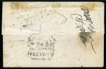 Stamp of Mauritius » Pre-Stamp & Stampless Postal History 1851 (Jun 21) Wrapper to India with double oval Mauritius Packet Letter ds in black (type IIC-2) with "via Ceylon" hs adjacent