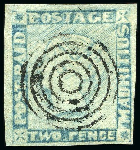 Stamp of Mauritius » 1848-59 Post Paid Issue » Worn Impressions (SG 16-22) 1855-58 Post Paid 2d blue, position 2, used