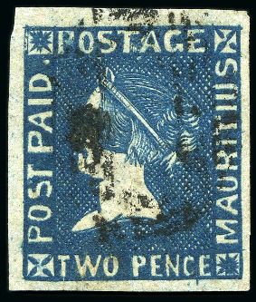 Stamp of Mauritius » 1859 Sherwin Issue (SG 40) 1859 Sherwin 2d. deep blue, position 11, used