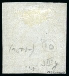 Stamp of Mauritius » 1848-59 Post Paid Issue » Worn Impressions (SG 16-22) 1857-59 1d. red on bluish, position 10, used with "14" numeral