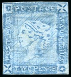 Stamp of Mauritius » 1859 Lapirot Issue » Worn Impressions (SG 39) 1859 Lapirot 2d. blue, position 6, unused without gum