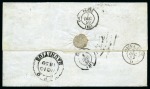 Stamp of Mauritius » 1859 Lapirot Issue » Worn Impressions (SG 39) 1859 Lapirot 2d. blue, position 3, on cover to France