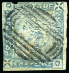 Stamp of Mauritius » 1859 Lapirot Issue » Intermediate Impressions (SG 38) 1859 Lapirot 2d. blue, complete plate reconstruction 