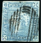 Stamp of Mauritius » 1859 Lapirot Issue » Intermediate Impressions (SG 38) 1859 Lapirot 2d. blue, complete plate reconstruction 