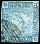 Stamp of Mauritius » 1859 Lapirot Issue » Intermediate Impressions (SG 38) 1859 Lapirot 2d. blue, complete plate reconstruction 