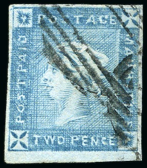Stamp of Mauritius » 1859 Lapirot Issue » Intermediate Impressions (SG 38) 1859 Lapirot 2d. blue, position 2, used