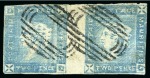 Stamp of Mauritius » 1859 Lapirot Issue 1859 Lapirot 2d. blue, horizontal pair, positions 1-2, used pair