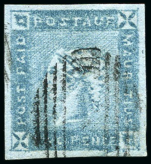 Stamp of Mauritius » 1859 Lapirot Issue » Intermediate Impressions (SG 38) 1859 Lapirot 2d. blue, position 12, used