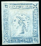 Stamp of Mauritius » 1859 Lapirot Issue » Worn Impressions (SG 39) 1859 Lapirot 2d. blue, position 12, unused, ex Ferrary