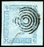 Stamp of Mauritius » 1859 Lapirot Issue » Worn Impressions (SG 39) 1859 Lapirot 2d. blue on bluish, partial plate reconstruction of 11 stamps