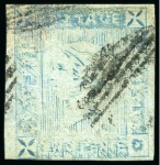 Stamp of Mauritius » 1859 Lapirot Issue » Worn Impressions (SG 39) 1859 Lapirot 2d. blue on bluish, partial plate reconstruction of 11 stamps