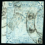 Stamp of Mauritius » 1859 Lapirot Issue » Worn Impressions (SG 39) 1859 Lapirot 2d. blue on bluish, partial plate reconstruction of 11 stamps