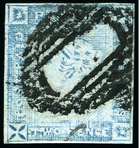 Stamp of Mauritius » 1859 Lapirot Issue » Worn Impressions (SG 39) 1859 Lapirot 2d. blue on bluish, partial plate reconstruction of 11 stamps